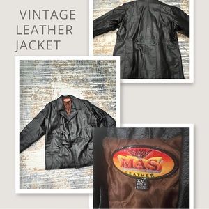 #️⃣#️⃣#️⃣SOLD#️⃣#️⃣#️⃣Vintage MAS leather jacket - size XXL